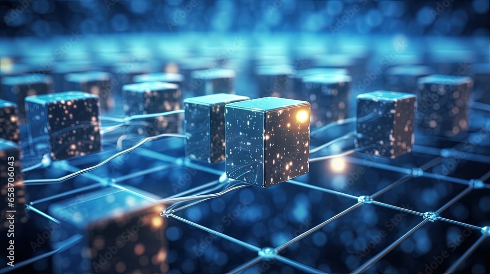 Poster blockchain concept in technology context