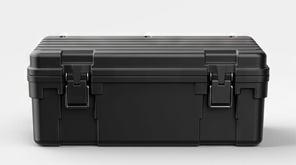 Black storage box on white background with clipping path