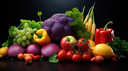Rolgordijnen Colorful fresh produce Promoting healthy eating © vxnaghiyev