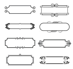 Eight ornamental frames set vector