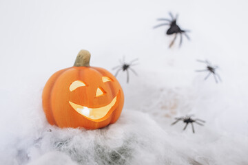 Halloween Spiders and Pumpkin Table Decoration
