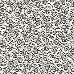 Monochrome Speckled Ink Floral Pattern