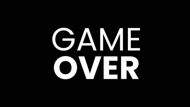 game over text with glitch effects on a black background.