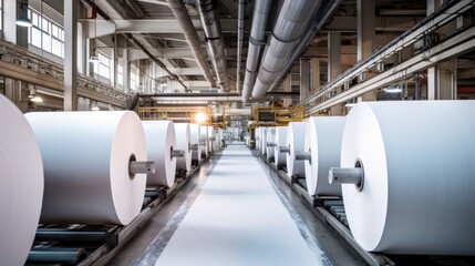 Factory production large rolls of paper