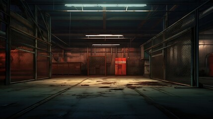Obraz premium Interior of a factory. AI generated art illustration.