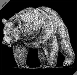  Vintage engrave isolated black bear set illustration ink sketch. American grizzly background asian animal silhouette vector art