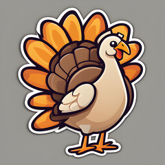 Cute turkey sticker