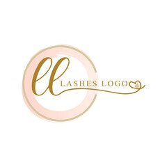 Obraz na płótnie Canvas eyebrows and eyelashes logo design vector