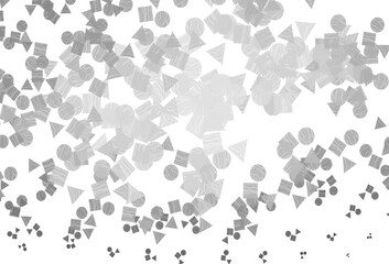 Light Silver, Gray vector background with triangles, circles, cubes.