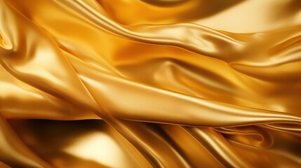 Fototapeta premium Shimmering gold foil texture reflecting soft light. Luxurious golds symbolizing opulence.
