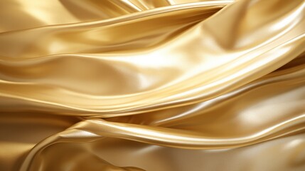 Fototapeta premium Shimmering gold foil texture reflecting soft light. Luxurious golds symbolizing opulence.