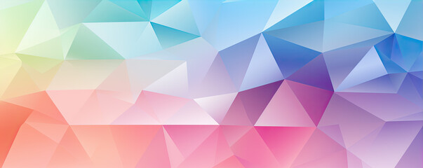 Fototapeta premium Triangle color shape background. Pastel triangle Grid Mosaic rainbow. Pastel triangle rainbow coloring. wide banner