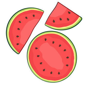 Set of watermelon illustrations