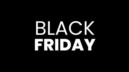 black friday text with glitch effects on a black background.