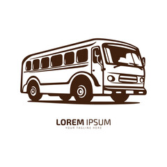 Minimal and abstract logo of bus icon school bus vector bus silhouette isolated