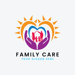 family healthcare logo design vector