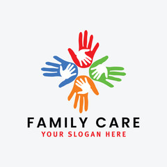 family healthcare logo design vector