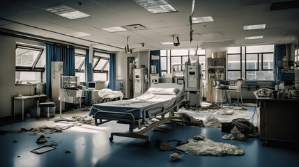 Deserted Medical Facility, An Empty Hospital in Disarray