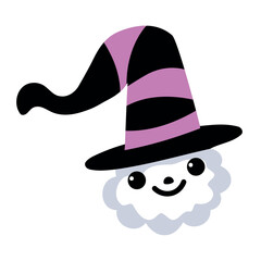 halloween cute ghost with cap