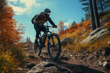 Fototapeta premium mountain bike in the forest