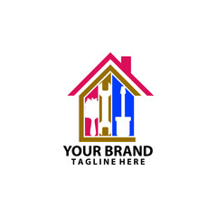 home repair services logo design vector