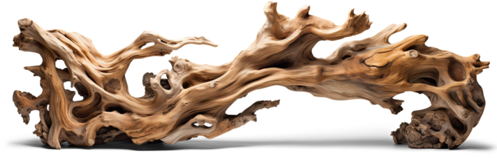 driftwood isolated on transparent background, twisted tree branch