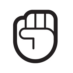 hand gesture icon on white background.