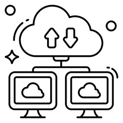 Premium download icon of cloud data transfer 
