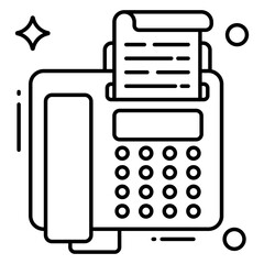 Conceptual flat design icon of fax machine 