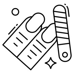 Hand beauty treatment icon, flat design of manicure 