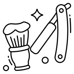 A flat design icon of shaving accessories 
