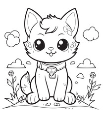 Meow Cats Coloring page for Kids