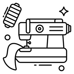 A flat design icon of sewing 