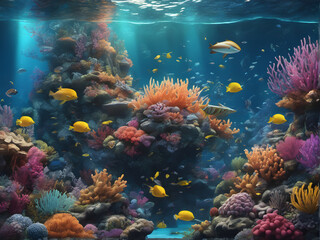 Fototapeta na wymiar Enchanting Underwater World - Vibrant Illustration. generative AI