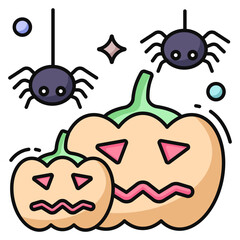 A trendy vector design of pumpkin candies 