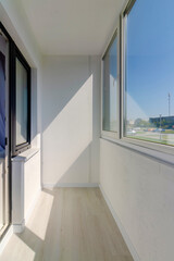 Fototapeta premium Interior photo of an empty balcony in an apartment
