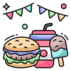 An icon design of fast food