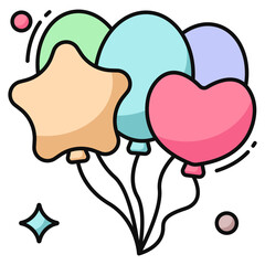 Modern design icon of party balloons