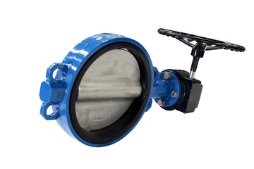 A butterfly valve is a valve that isolates or regulates the flow of a fluid