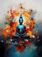 Bouddha assis en pleine méditation