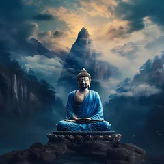 Fotobehang Bouddha assis en pleine méditation © Michel