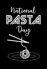 National Pasta Day Sign Vector and Illulstration