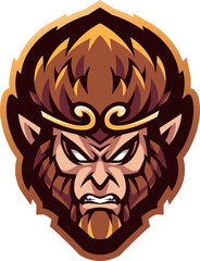 Monkey king head esport mascot