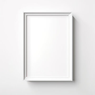 Empty White Frame Mockup On White Wall