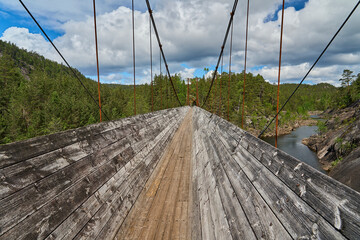 Historic wooden raft channel or timber slide of Tommerrenna