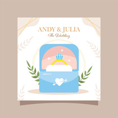 Wedding Invitation banner template vector