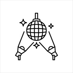 disco ball icon or logo isolated sign symbol vector illustration - high quality black style vector icon on white background