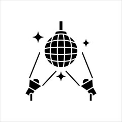 disco ball icon or logo isolated sign symbol vector illustration - high quality black style vector icon on white background