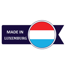 Made In Luxemburg. Flag, banner icon, design, sticker