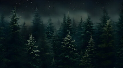 Fototapeta na wymiar forest in the fog